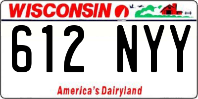 WI license plate 612NYY