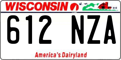 WI license plate 612NZA