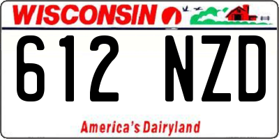 WI license plate 612NZD