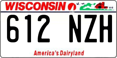WI license plate 612NZH