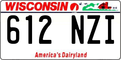 WI license plate 612NZI