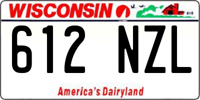 WI license plate 612NZL