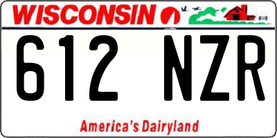 WI license plate 612NZR