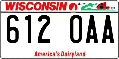 WI license plate 612OAA
