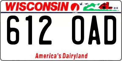 WI license plate 612OAD