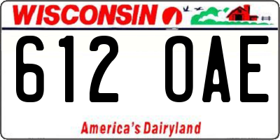 WI license plate 612OAE
