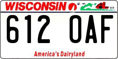 WI license plate 612OAF