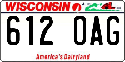 WI license plate 612OAG