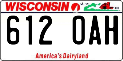 WI license plate 612OAH