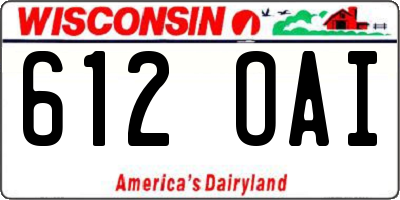 WI license plate 612OAI