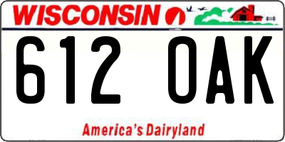 WI license plate 612OAK