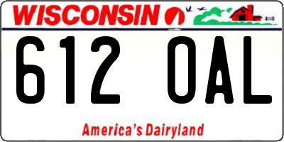 WI license plate 612OAL