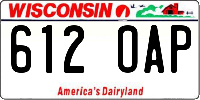 WI license plate 612OAP