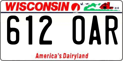 WI license plate 612OAR