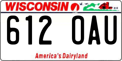 WI license plate 612OAU