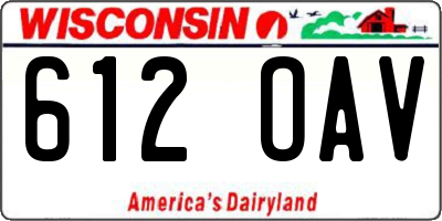 WI license plate 612OAV