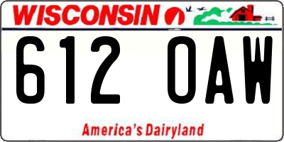 WI license plate 612OAW