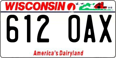 WI license plate 612OAX