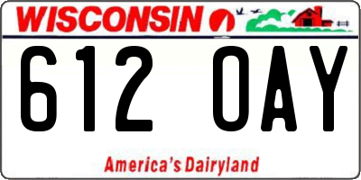 WI license plate 612OAY