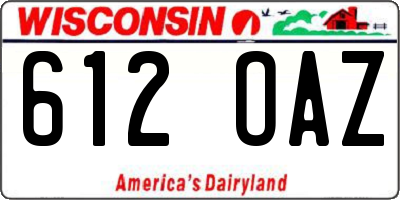 WI license plate 612OAZ