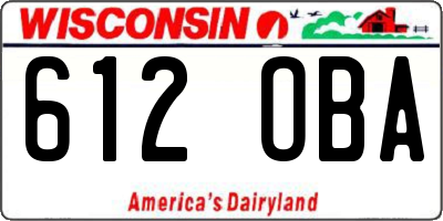 WI license plate 612OBA