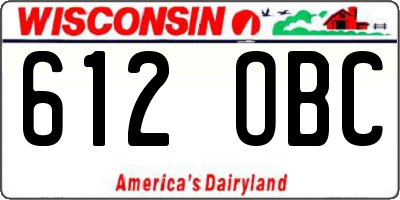 WI license plate 612OBC