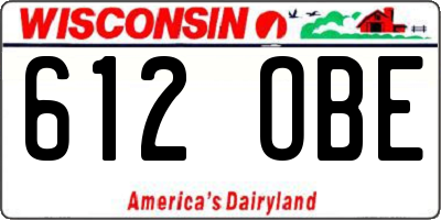 WI license plate 612OBE