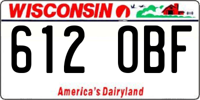 WI license plate 612OBF