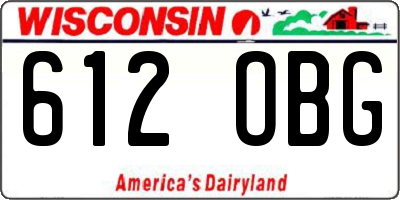WI license plate 612OBG