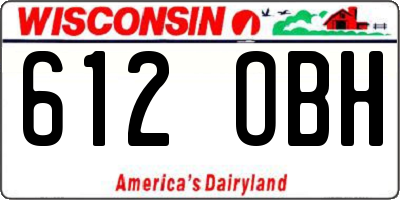 WI license plate 612OBH