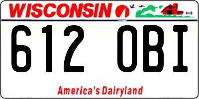 WI license plate 612OBI