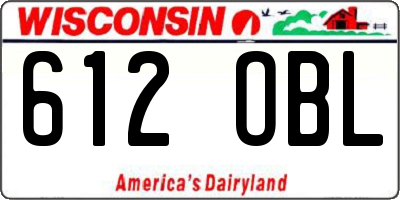 WI license plate 612OBL