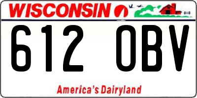 WI license plate 612OBV