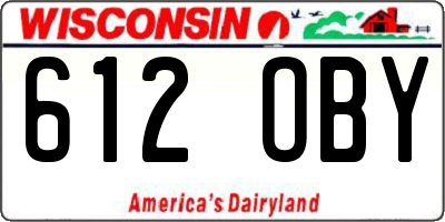 WI license plate 612OBY