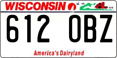 WI license plate 612OBZ