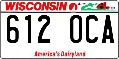 WI license plate 612OCA