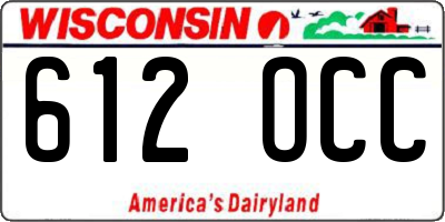 WI license plate 612OCC