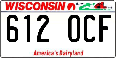 WI license plate 612OCF