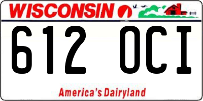 WI license plate 612OCI