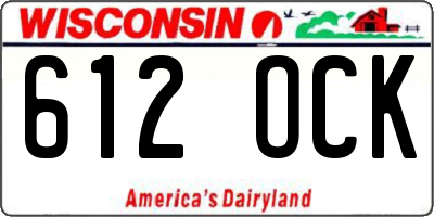 WI license plate 612OCK