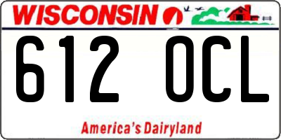 WI license plate 612OCL