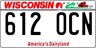 WI license plate 612OCN