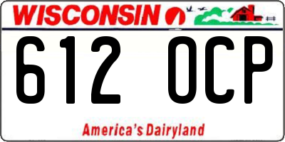 WI license plate 612OCP