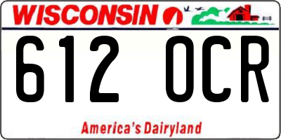 WI license plate 612OCR