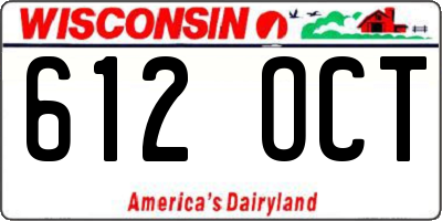 WI license plate 612OCT