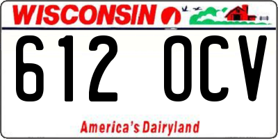 WI license plate 612OCV