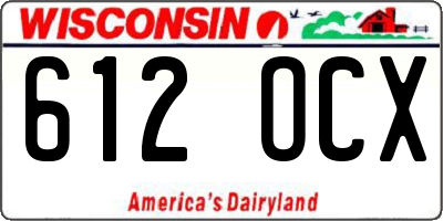 WI license plate 612OCX