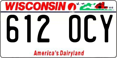WI license plate 612OCY