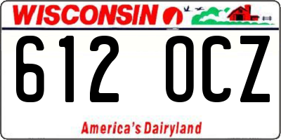 WI license plate 612OCZ