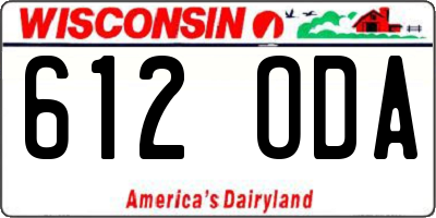 WI license plate 612ODA